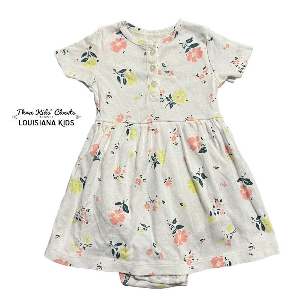 Carter's 12m White Floral Bodysuit Dress